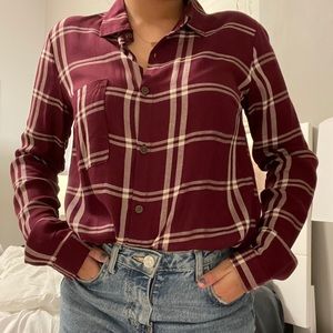 Button down plaid long sleeve shirt. Oversized